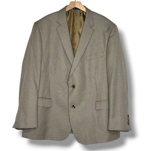 Jean Paul Germain Mens Houndstooth Blazer Jacket 48R Brown Blue Classic‎